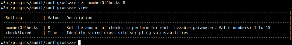 Figure 9: Configuring XSS parameters